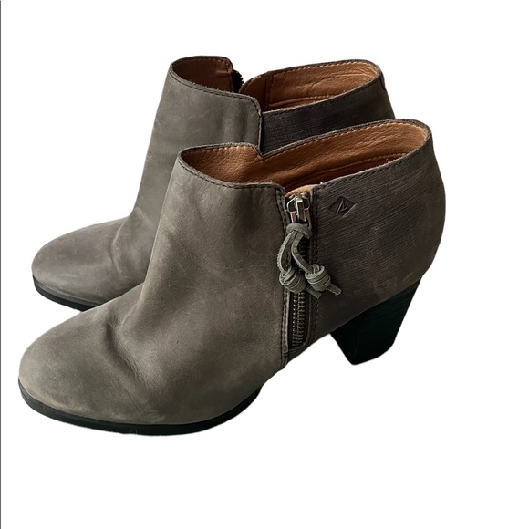 Sperry Leather Booties 9.5 Gray Boots - Picture 2 of 5